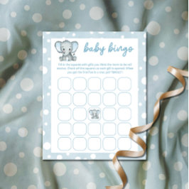 Cute Elephant Blue baby bingo