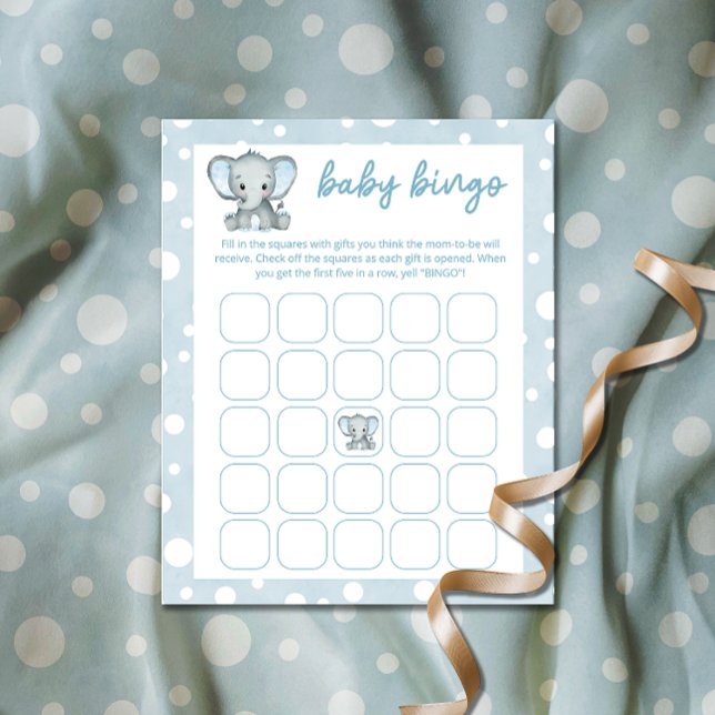 Cute Elephant Blue baby bingo (Skapare uppladdad)