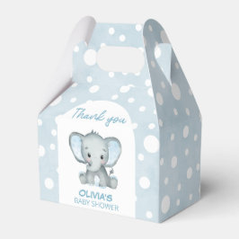 Cute Elephant Blue Baby Shower Presentaskar