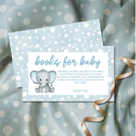 Cute Elephant Blue bokar för baby biljett Tilläggskort