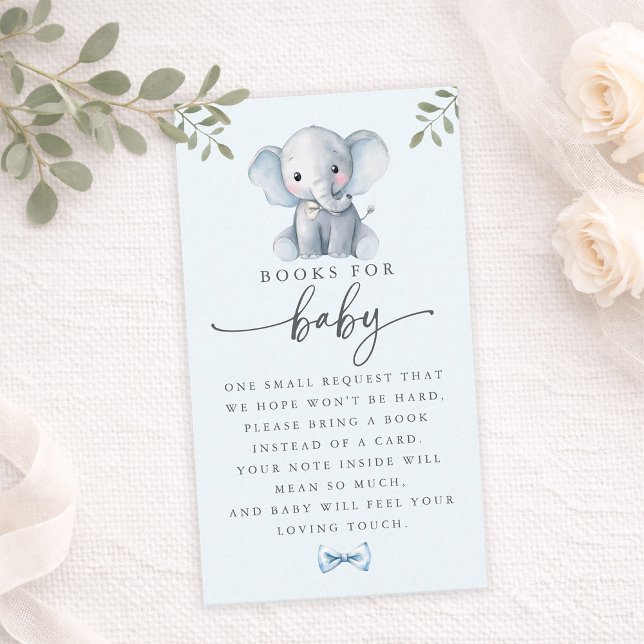 Cute Elephant Blue Books for Baby Card Visitkort (Cute Elephant Blue Books for Baby Card)