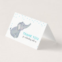 Cute Elephant Blue Confetti Baby Shower Tack