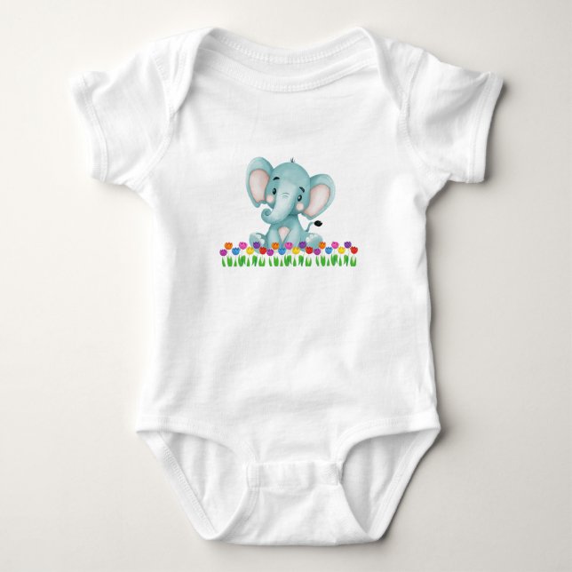 Cute Elephant Bodykosti T Shirt (Framsida)