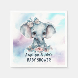 Cute Elephant Boy Baby Shower Pappersservett