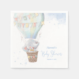 Cute Elephant Boy Blue Shower Napkins Pappersservett