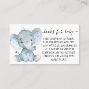 Cute Elephant Boy Bok-begäran om babyskor Tilläggskort