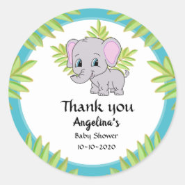 Cute Elephant Boy Shower Blue Tack Runt Klistermärke