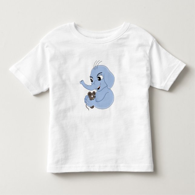 Cute elephant boy tecknad småbarn t-shirt (Framsida)