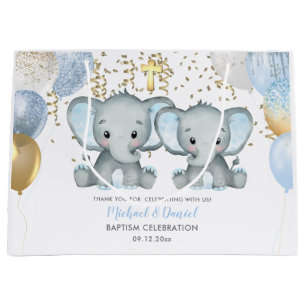 Cute Elephant Boys Balloon Baptism