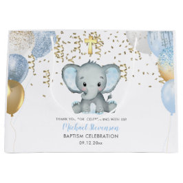 Cute Elephant Boys Balloon Baptism