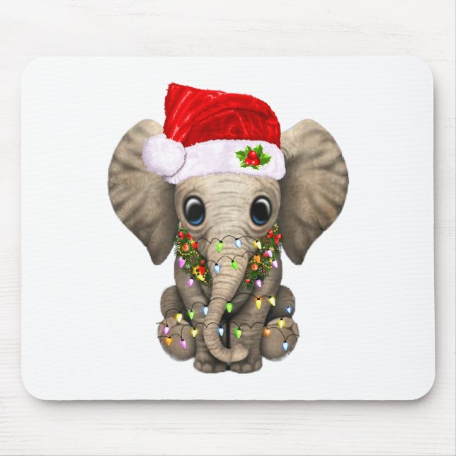 Cute Elephant Christmas Light Funny Elephant Lover Musmatta (Framsidan)