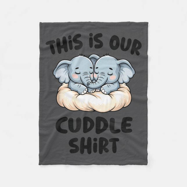 Cute Elephant Couple This Is Our Cuddle  Fleecefilt (Framsidan)