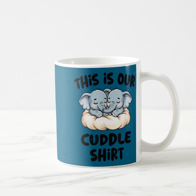 Cute Elephant Couple This Is Our Cuddle  Kaffemugg (Höger)