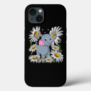 Cute Elephant Daisy Flower Butterfly