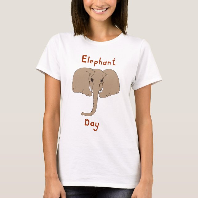 Cute elephant day T-Shirt (Framsida)