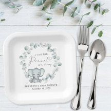 Cute Elephant Eucalyptus Baby Shower