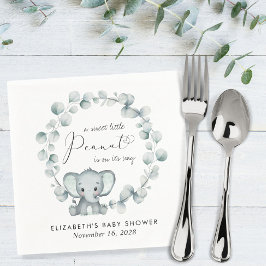 Cute Elephant Eucalyptus Baby Shower Pappersservett