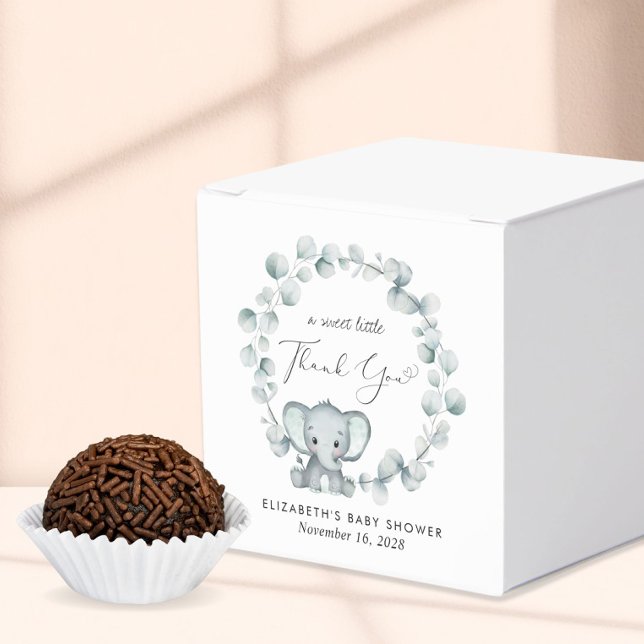 Cute Elephant Eucalyptus Baby Shower Tack Presentaskar (Skapare uppladdad)