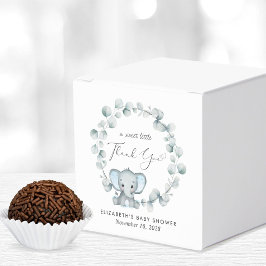 Cute Elephant Eucalyptus Pojke Shower Tack Presentaskar