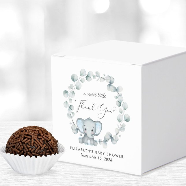 Cute Elephant Eucalyptus Pojke Shower Tack Presentaskar (Skapare uppladdad)