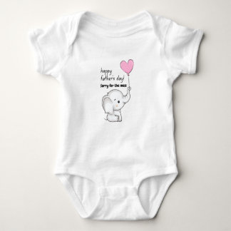 Cute Elephant Far Day Baby Outfit T Shirt