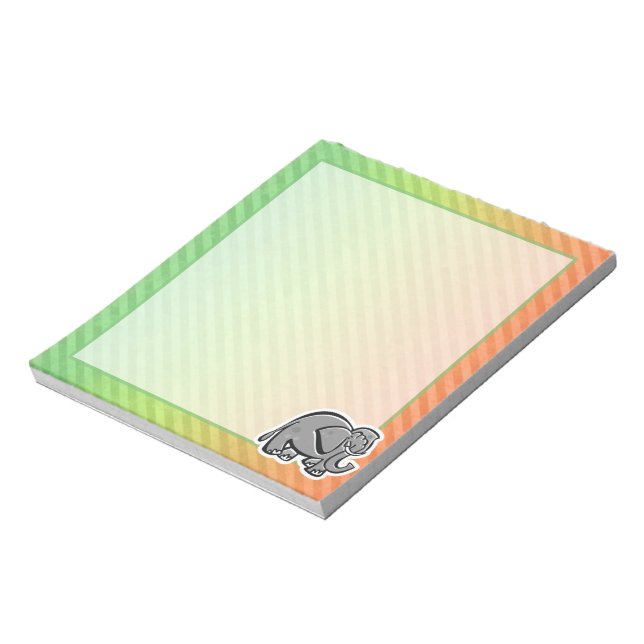 Cute Elephant; färgstark Anteckningsblock (Roterad)