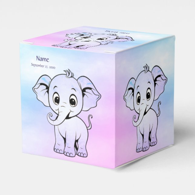 Cute Elephant Favor Box Presentaskar (Framsidan Sidan)