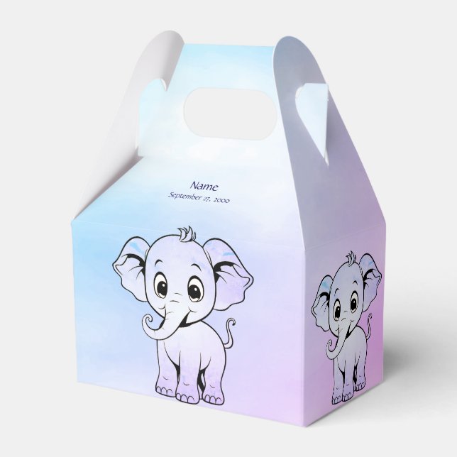 Cute Elephant Favor Box Presentaskar (Framsidan Sidan)