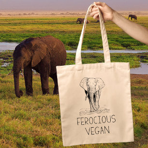 Cute Elephant Ferocious Vegan Tygkasse