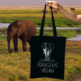 Cute Elephant Ferocious Vegan Tygkasse