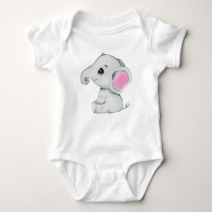 Cute elephant flicka bodydress rosa rustik t shirt