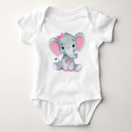 Cute elephant flicka bodydress rosa rustik t shirt