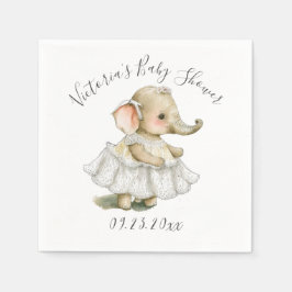 Cute Elephant Flicka Shower Napkins Pappersservett