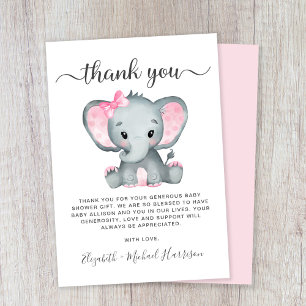 Cute Elephant Flicka Shower Tack Kort