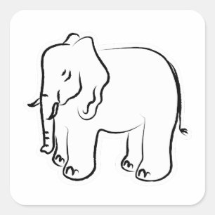 Cute elephant. fyrkantigt klistermärke