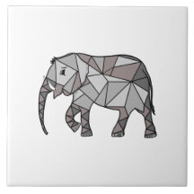 Cute Elephant Geometric Black and White