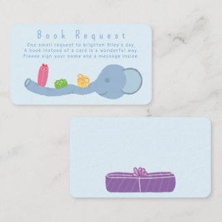 Cute Elephant & Gifts "Book Request" Enclosure Car Tilläggskort
