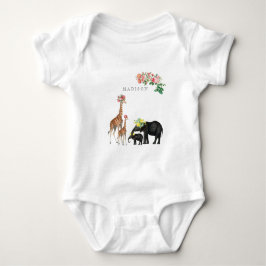 Cute Elephant & Giraffe Blommigt Anpassningsbar Ba T Shirt