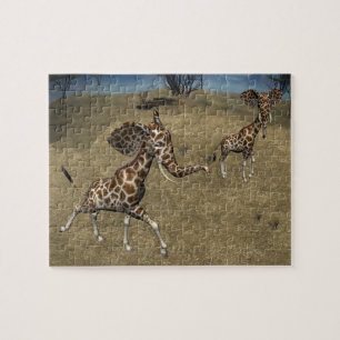 Cute Elephant Giraffes Pussel