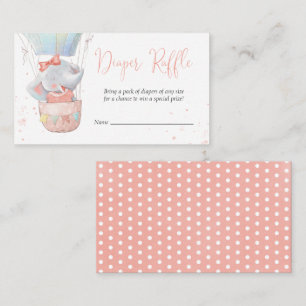 Cute Elephant Girl Baby Shower Raffle Card Tilläggskort