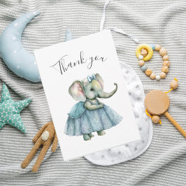 Cute Elephant Girl Baby Shower Tack Kort