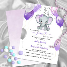 Cute Elephant Girl Balloons Baby Shower