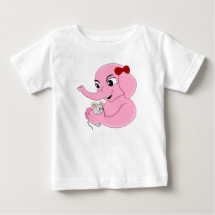 Cute elephant Girl tecknad baby T-Shirt