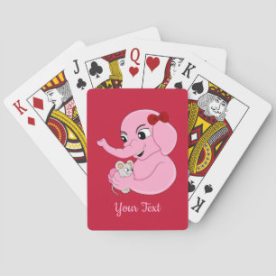 Cute elephant Girl-tecknad-kort Casinokort