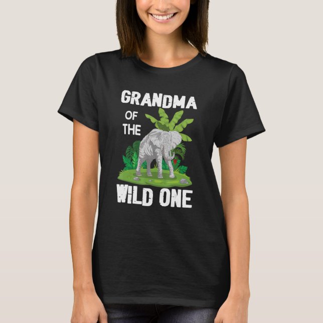 Cute Elephant Grandma T Shirt (Framsida)