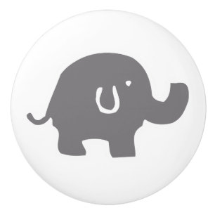 Cute Elephant Grått and White Door Knob Knopp