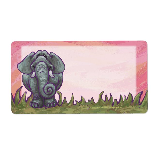 Cute Elephant Head Shipping Labels Fraktsedel (Framsidan)