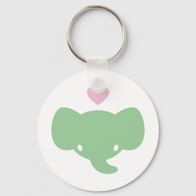 Cute Elephant Heart Graphic Nyckelring (Framsida)