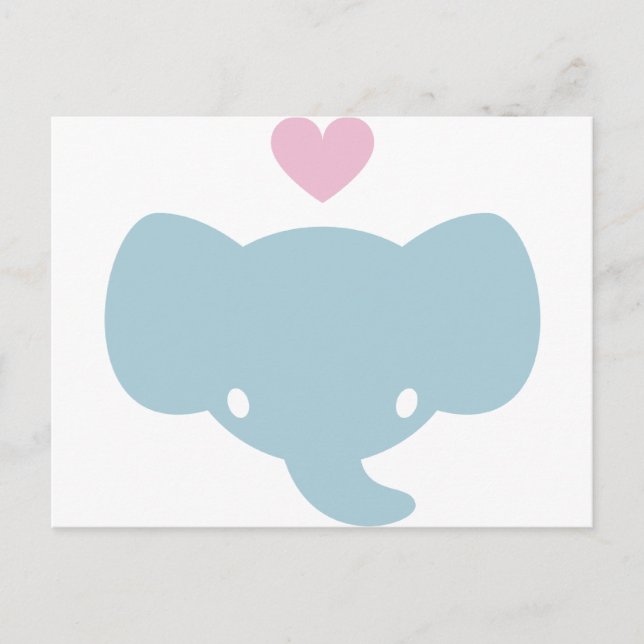 Cute Elephant Heart Graphic Vykort (Framsida)