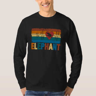 Cute Elephant Heartbeat Jungle Animal 2 T Shirt